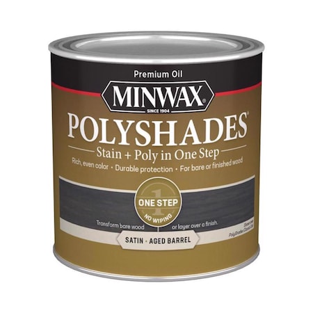 Minwax Minwax PolyShades Semi-Transparent Satin Aged Barrel Stain/Polyurethane Finish 1/2 pt 213994444